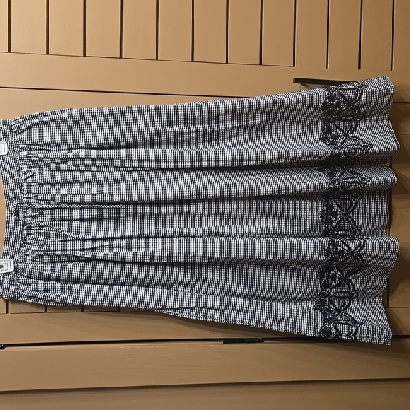 Damson Madder Keeley Gingham Cotton Midi Skirt Black EU Size 14 (See Measuremen) - Picture 5 of 10